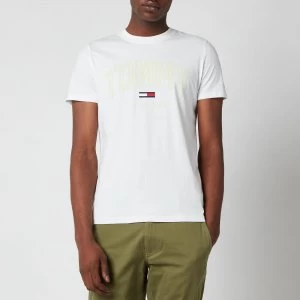 Image of Tommy Jeans Mens Shadow Print Logo T-Shirt - White - M