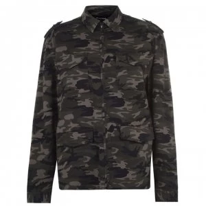 Image of Firetrap Camo Shacket Mens - Khaki Camo