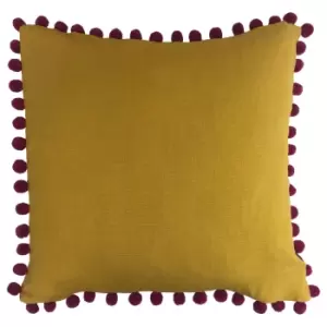 Image of Mardi Gras Pom-Pom Cushion Yellow/Magenta, Yellow/Magenta / 50 x 50cm / Polyester Filled