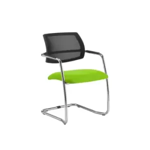 Image of Dams MTO Tuba Chrome Cantilever Frame Conference Chair with Half Mesh Back - Bel