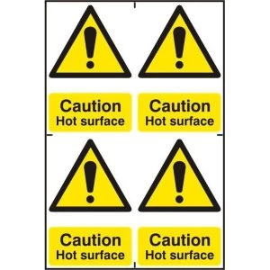 Image of ASEC Caution Hot Surface 200mm x 300mm PVC Self Adhesive Sign