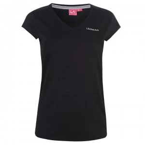 Image of LA Gear V Neck T Shirt Ladies - Black