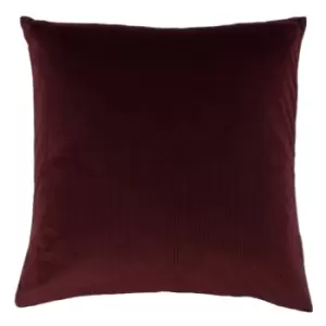 Image of Aurora Ribbed Velvet Cushion OxBlood, OxBlood / 45 x 45cm / Polyester Filled