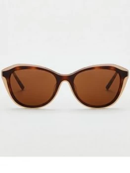 Image of DKNY Concrete Jungle Tortoiseshell Wayfarer Sunglasses - Brown, Women