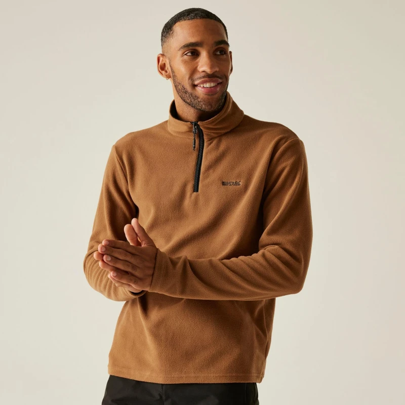 Image of Regatta Regatta Men 'Thompson' Lightweight Half Zip Fleece in Brown Size: Medium Brown M Male 5063516155003