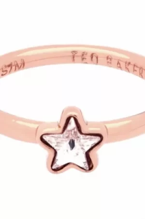 Image of Ted Baker Ladies Rose Gold Plated Crystal Star Ring Size SM TBJ1686-24-02SM