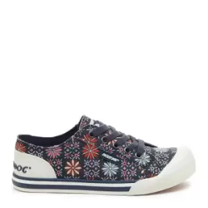 Image of Rocket Dog Jazzin Recycled Navy Cotton Trainers