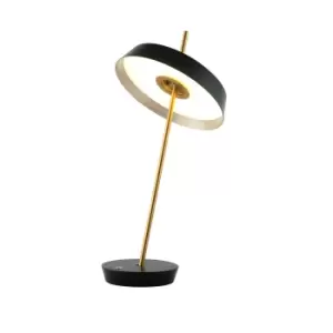 Image of Vertigo Integrated LED Table Lamp Black, Gold 3000K 1080Lm
