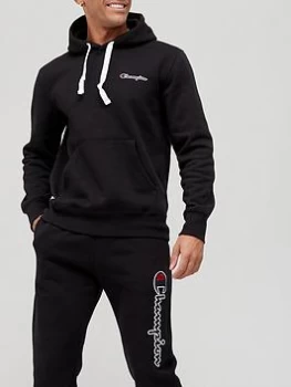 Image of Champion Small Logo Hoodie - Black Size M Men
