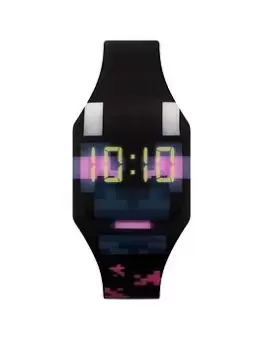 Image of Minecraft Mojang Minecraft Black Silicone Strap Touch Screen Lightup Watch