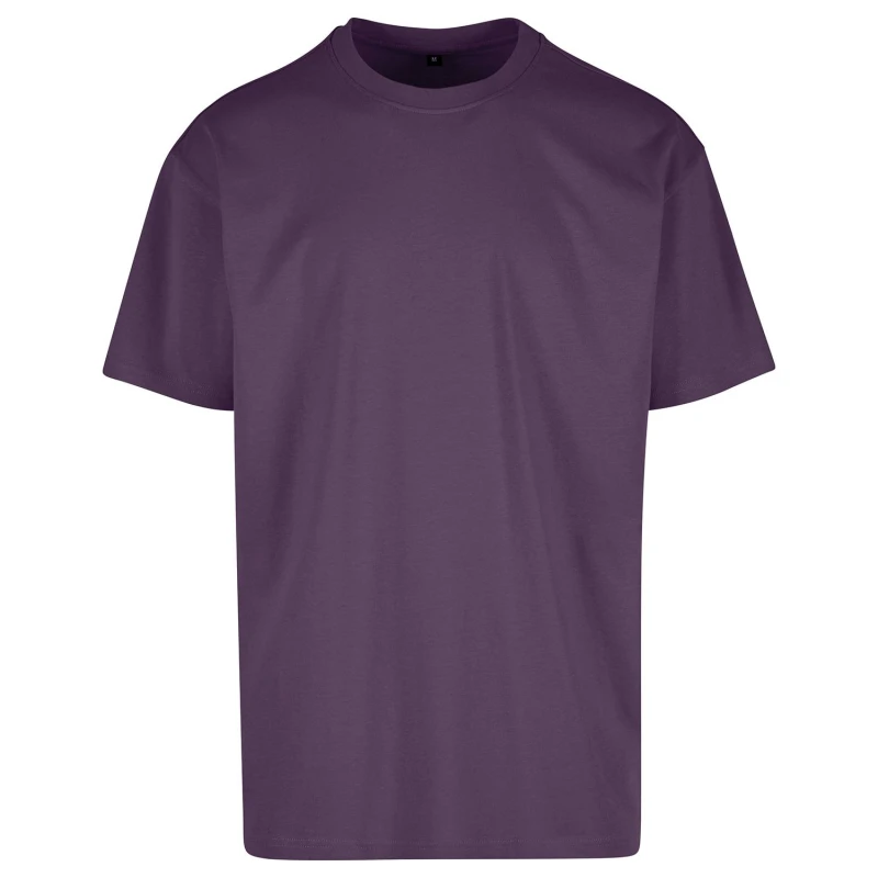 Image of Build Your Brand Mens Cotton Loose T-Shirt in Aubergine Size: Small Aubergine Male S