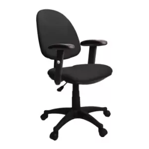 Image of Java 100 High Back Operator Chair With Height Adjustable Arms - Black