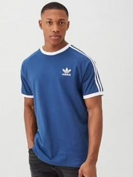 Image of adidas Originals 3 Stripe California T-Shirt - Navy, Size L, Men