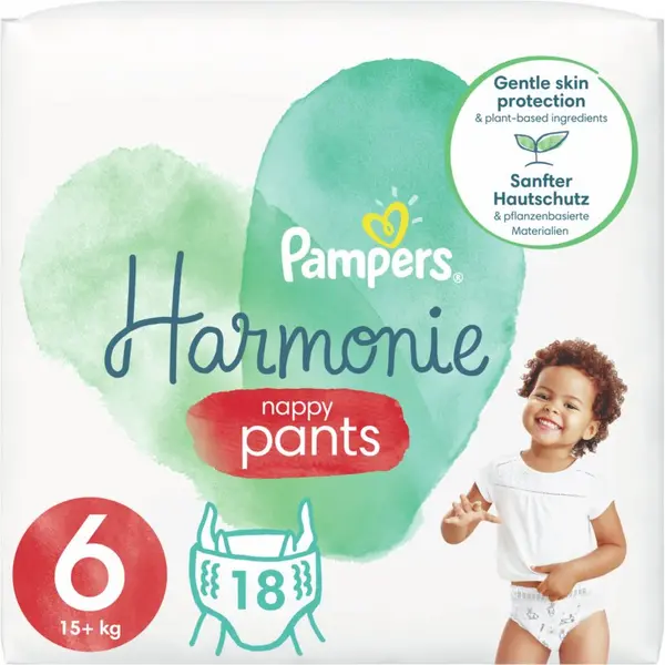 Image of Pampers Harmonie Nappy Pants Size 6 18 Nappies