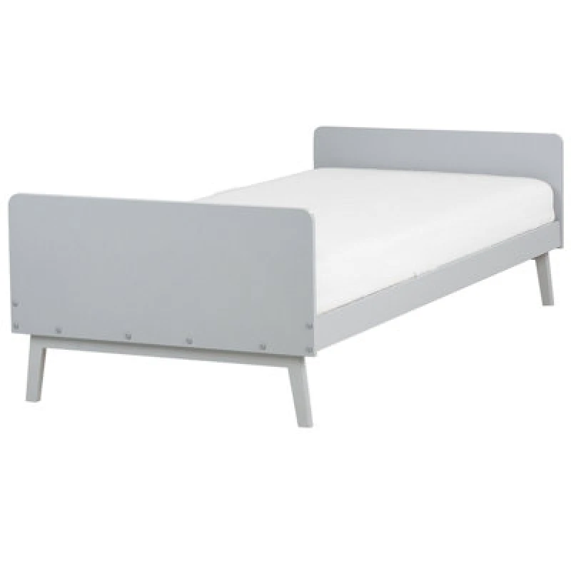 Image of Beliani Bed Pine Wood Bonnac 90 X 200 Cm (Eu Single) Grey