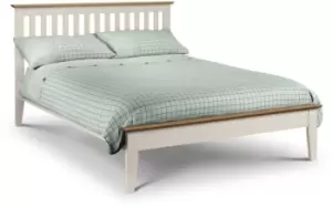 Image of Julian Bowen Salerno Two Tone 4ft6 Double Ivory and Oak Wooden Bed Frame
