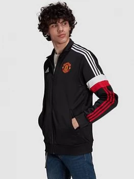 Image of adidas Manchester United 3 Stripe Track Jacket - Black, Size L, Men