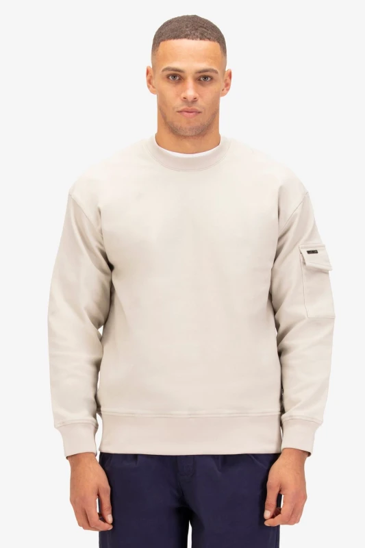 Image of Luke 1977 Mens Caleta Sweatshirt in Stone Size: XL Stone Male XL