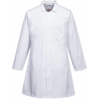 Image of 2206 - White Mens Food Industry Coat, 3 Pockets sz Medium Regular Apron jacket - Portwest