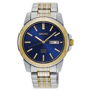 Image of Seiko SNE502P1 Solar Powered Stainless Steel Watch with Dark Blue Dial