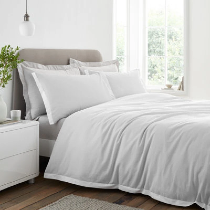 Image of Bianca Seersucker Woven Stripe Duvet Cover Bedding Set Grey