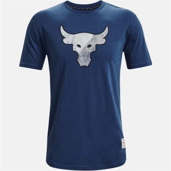 Image of Under Armour Project Rock Short Sleeve T Shirt Mens - Blue/Grey