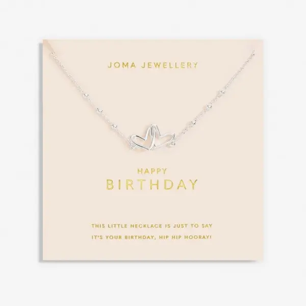 Image of Forever Yours Happy Birthday Silver Plated 46cm + 5cm Necklace 6710