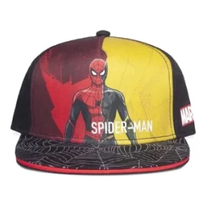 Image of MARVEL COMICS Spider-man: No Way Home Two Tone Graphic Figure Print with Logo and Web Brim Snapback Baseball Cap,...