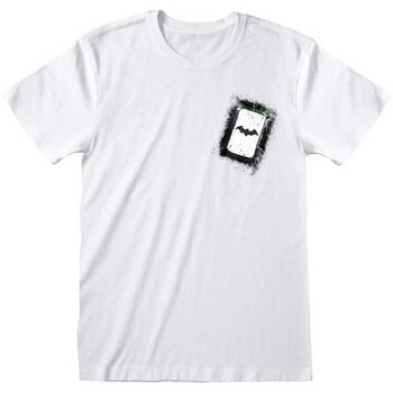 Image of The Joker The Joker Men Batman Card Warner Bros 100th Birthday T-Shirt in White Size: 2X-large White XXL Male 5063377010886