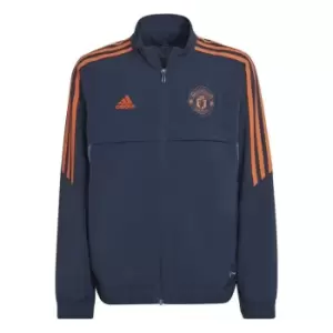 Image of adidas Manchester United Pre Match Jacket 2022 2023 Juniors - Blue