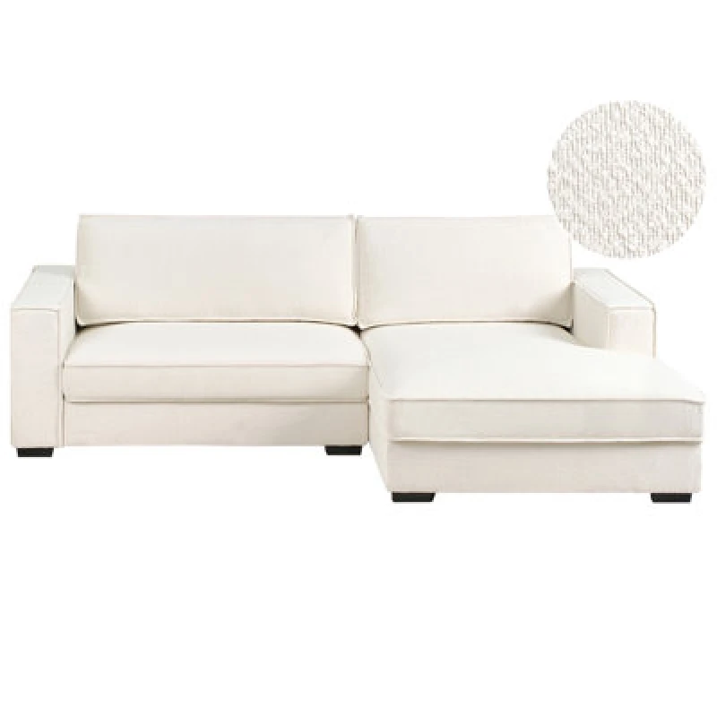 Image of Beliani Corner Sofa Renders Boucle Off-White Left Hand