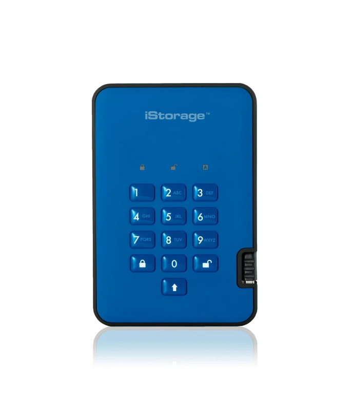 Image of iStorage diskAshur2 2TB Desktop External Solid State Drive in Blue