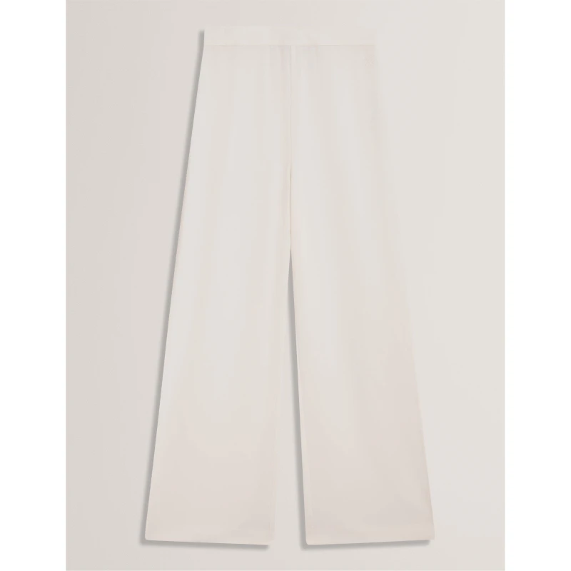 Image of Ted Baker Womens Wide Leg Trousers Ivory female 8 (XS)