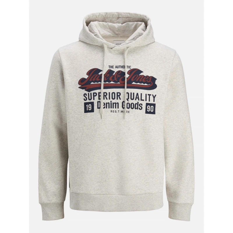 Image of Jack and Jones Colour Logo Hoodie Mens White Melange male L
