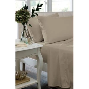 Image of Catherine Lansfield Non-Iron Double Fitted Sheet - Natural