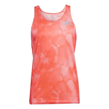 Image of adidas Fast Graphic Tank Top Mens - Acid Red / Black