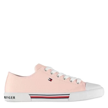Image of Tommy Hilfiger Tommy Canvas Low Lace Trainers - Pink