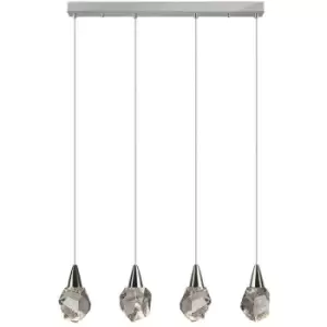 Image of Schullerlighting - Schuller Aquaria 4 Light Bar Pendant Ceiling Light Chrome, Transparent 3000K 1800Lm