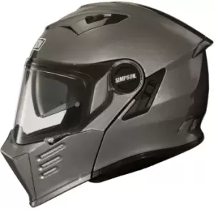 Image of Simpson Darksome Solid Motorcycle Helmet, silver Size M silver, Size M