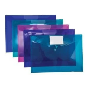 Image of Original Concord Stud ID Wallet File Vibrant Polypropylene with Card Holder A4 Assorted Pack of 5