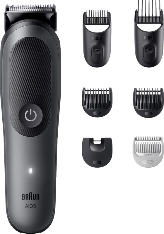 Image of BRAUN Series 5 AIO5520 7-in-1 Wet & Dry Trimmer - Grey, Silver/Grey 8700216429733