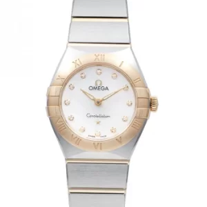 Image of Constellation Manhattan Quartz 25mm Quartz White Dial Diamonds Yellow Gold Ladies Watch