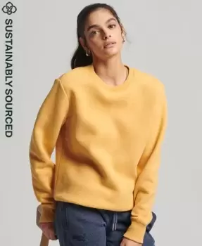 Image of Superdry Womens Organic Cotton Vintage Crew Sweatshirt Yellow / Ochre Marl - Size: 10