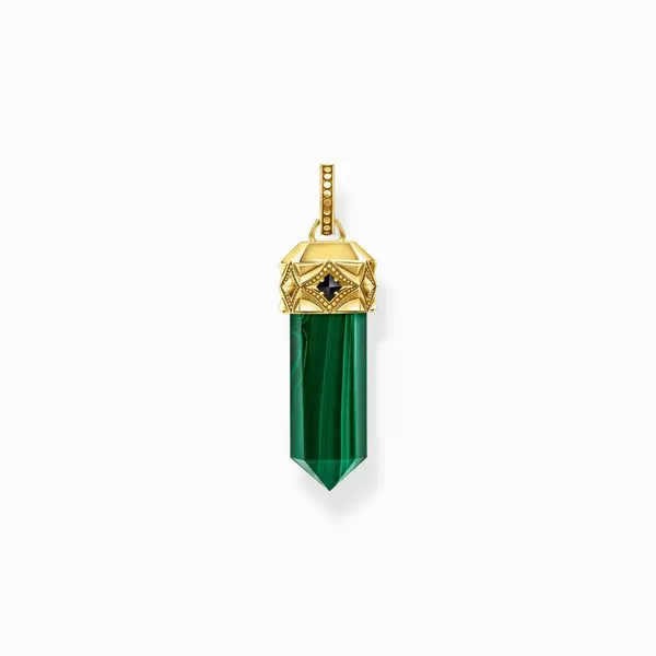 Image of Thomas Sabo Sterling Silver Sterling Silver Gold Plated Zirconia Green