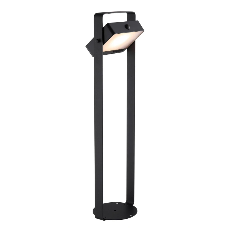 Image of Nordlux Modern Outdoor Garden Post Black Aluminium SolarLed Light 25, 000jhrs, IP44 Black Unisex