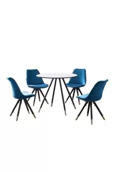 Image of Sofia' Dorchester LUX Dining Set with a Table and Chairs Set of 4