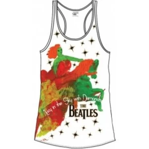 Image of The Beatles Lucy In The Sky White Ladies Vest: Medium