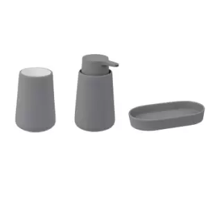 Image of Cocoon 3 Piece Bathroom Accessories Set Grey