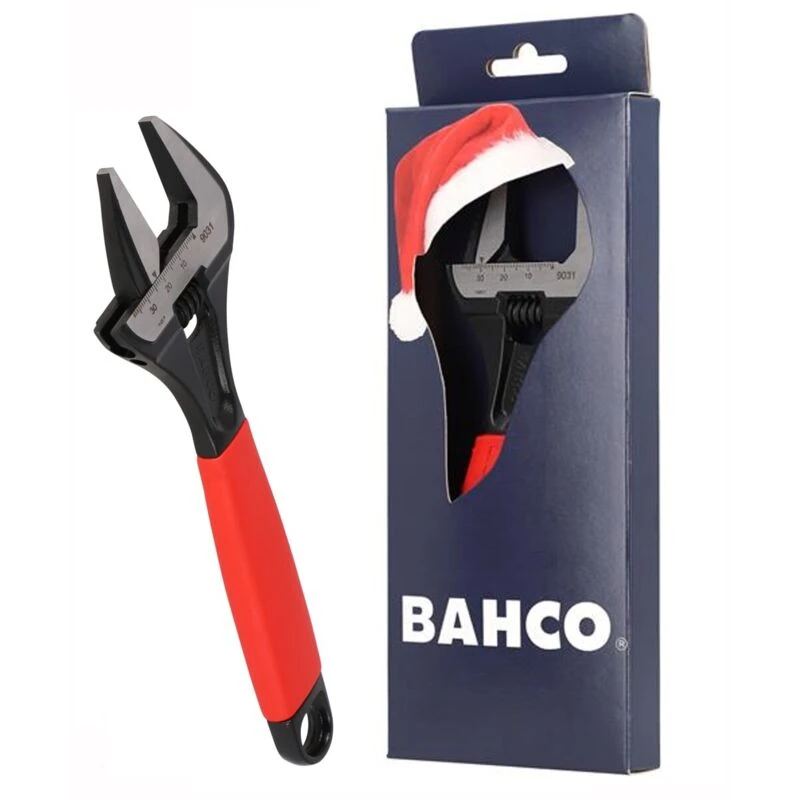 Image of Bahco Green Handle 90 Series ERGO Extra Wide Jaw Adjustable Spanner 220mm 9031-XE
