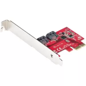 Image of StarTech.com SATA PCIe Card - 2 Port PCIe SATA Expansion Card - 6Gbps - Full/Low Profile - PCI Express to SATA Adapter/Controller - ASM1061 Non-Raid -